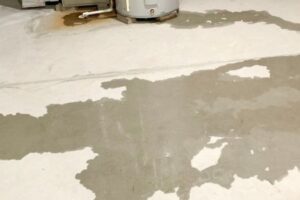 water leak on basement floor