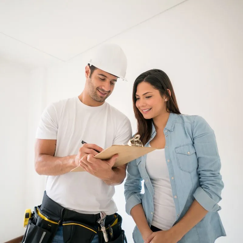 Water Restoration Contractor with Home Owner