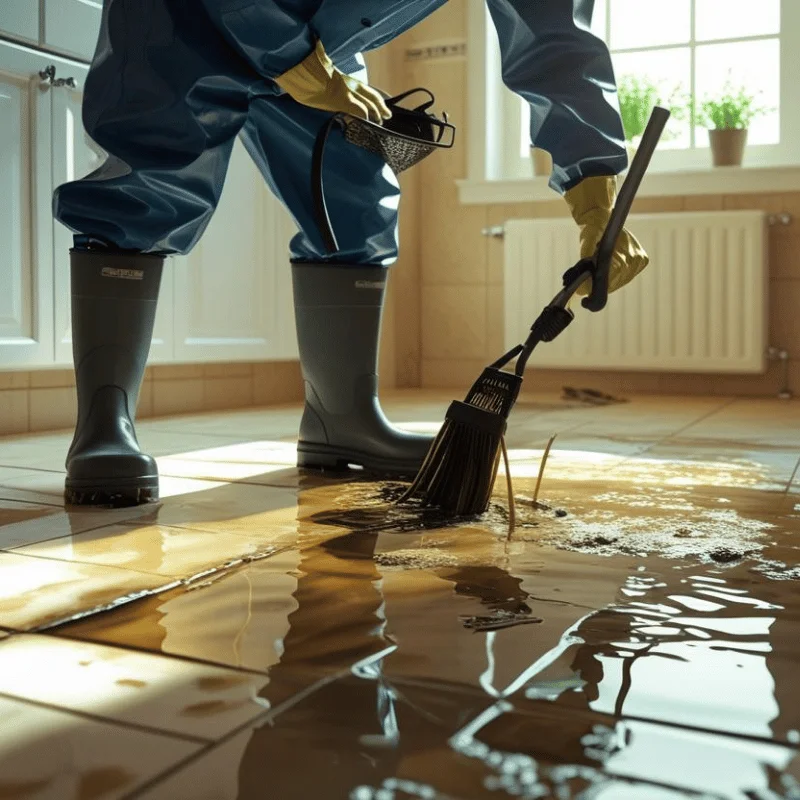 sewage cleaner removing  trash in the bathroom drain