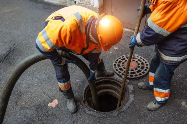 professional male water restoration contractor working sewage cleanup in Collin County TX