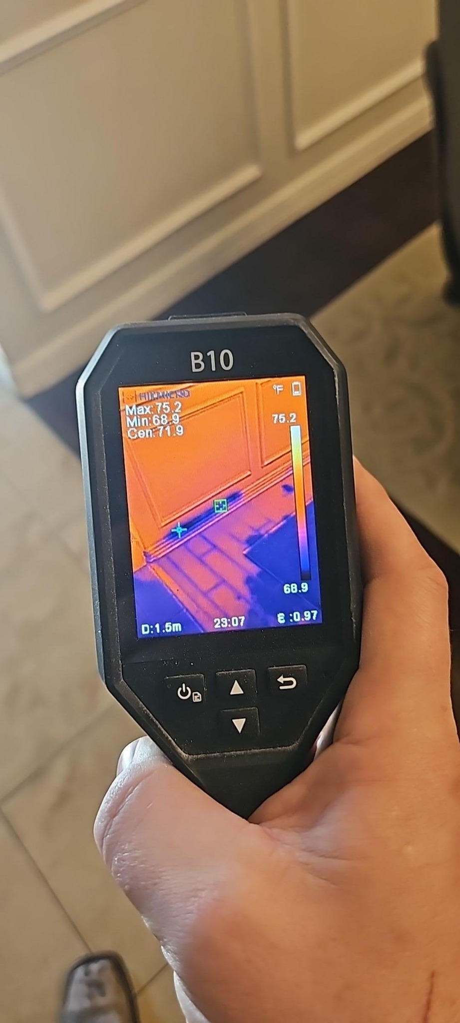 Thermal imaging camera used during a water damage inspection