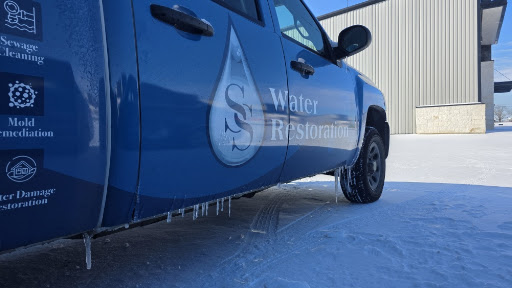 SS Water Restoration branded service truck